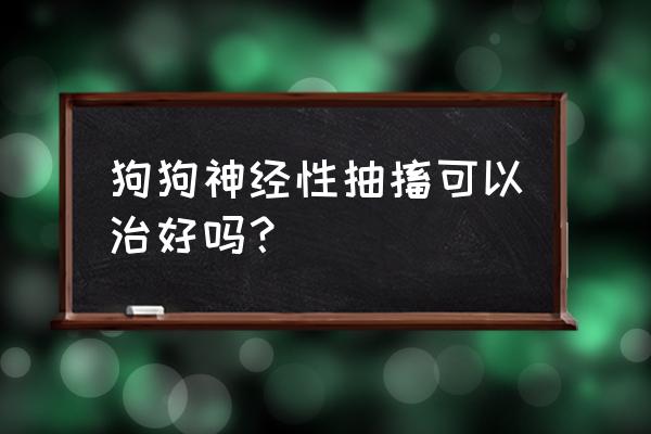 狗狗癫痫发作后最快的缓解方法 狗狗神经性抽搐可以治好吗？