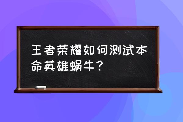 王者荣耀用数据来测试本命英雄 王者荣耀如何测试本命英雄蜗牛？