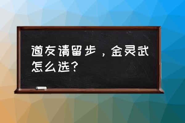 道友请留步突破丹怎么获得 道友请留步，金灵武怎么选？