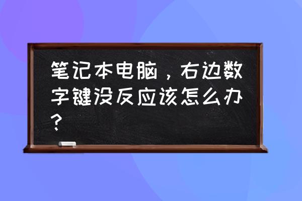 笔记本电脑开启了数字键怎么关闭 笔记本电脑，右边数字键没反应该怎么办？