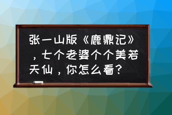 韦小宝七个老婆个个美若天仙 张一山版《鹿鼎记》，七个老婆个个美若天仙，你怎么看？