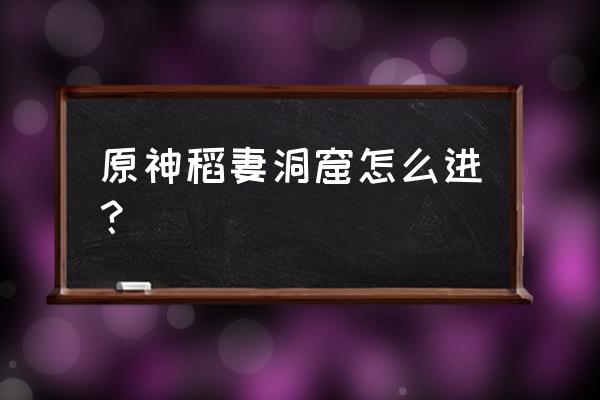 原神稻妻四个营地在哪 原神稻妻洞窟怎么进？