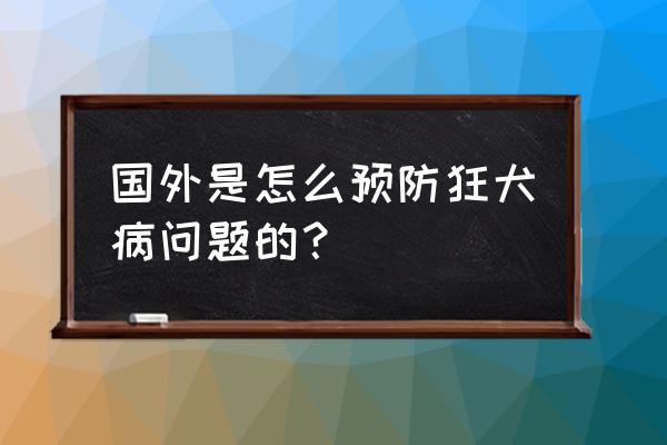 被狗咬国外处理办法 国外是怎么预防狂犬病问题的？