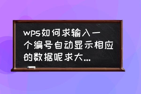 wps怎么设置输入时自动编号 wps如何求输入一个编号自动显示相应的数据呢求大神解答？