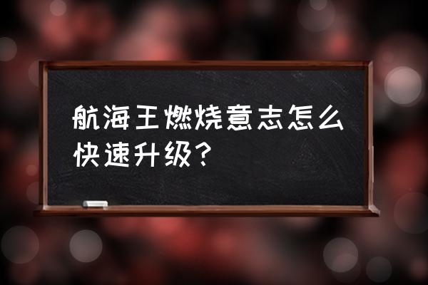 航海王30级什么装备值得精炼 航海王燃烧意志怎么快速升级？